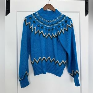Vintage Nordic Wool Blue Sweater